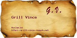 Grill Vince névjegykártya